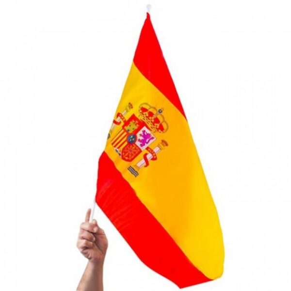 Bandera española con palo