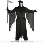 Túnica negra muerte con capucha