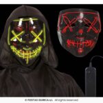 Máscara negra sonriente con luz