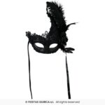 Antifaz negro con flor - Imagen 2